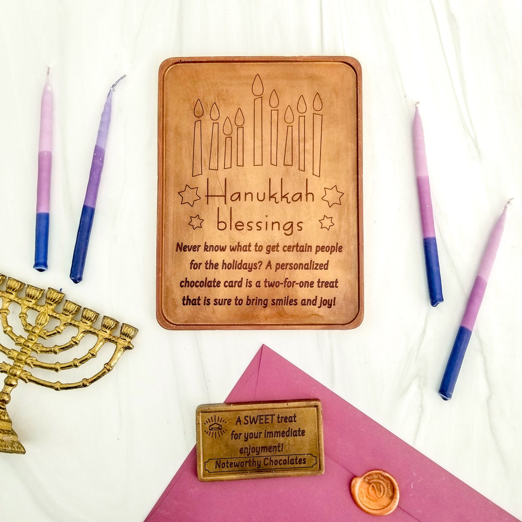 Noteworthy Chocolates Greetings Hanukkah Blessings Personalized Chocolate Certificate Personalized custom