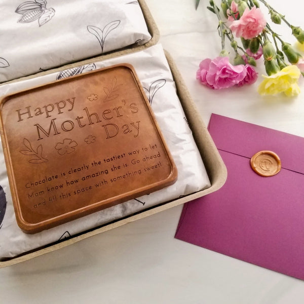 Noteworthy Chocolates Greetings Happy Mother's Day Flowers Chocolate Card Personalized custom