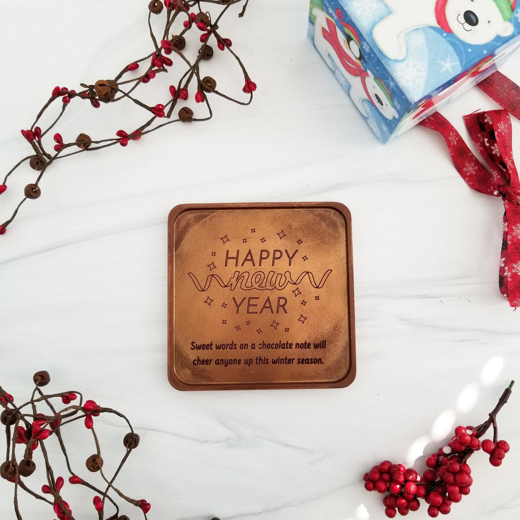 Noteworthy Chocolates Greetings Happy New Year Personalized Chocolate Note Personalized custom