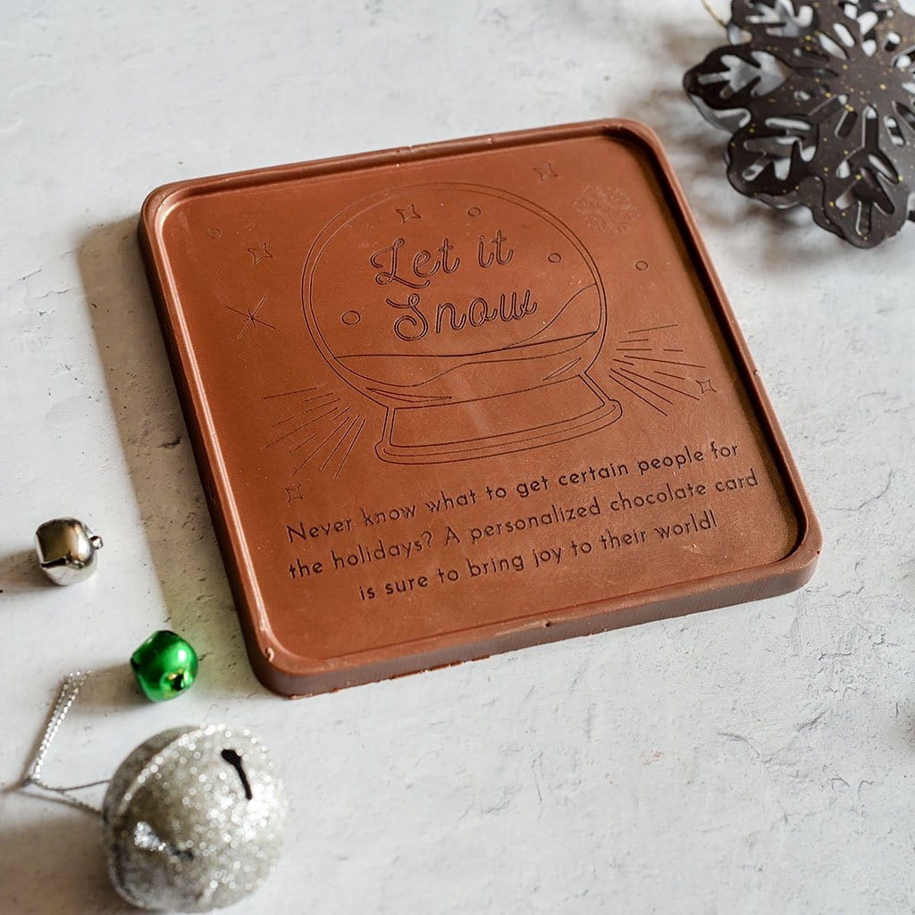 Let It Snow Personalized Chocolate Card Personalized custom custom engraved chocolate