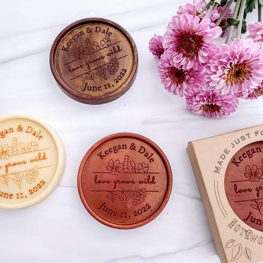 Noteworthy Chocolates Favors Love Grows Wild Medallion Favors (12 pcs.) Personalized custom
