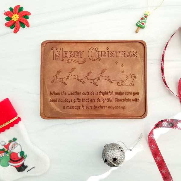 Noteworthy Chocolates Greetings Merry Christmas Sleigh Personalized Chocolate Certificate Personalized