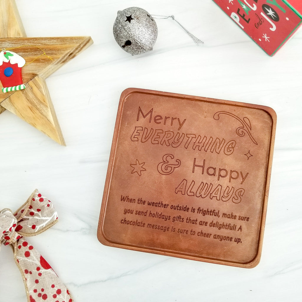 Noteworthy Chocolates Greetings Merry Everything Personalized Chocolate Card Personalized