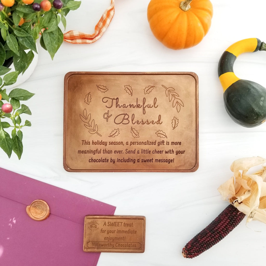 Noteworthy Chocolates Greetings Thankful and Blessed Personalized Chocolate Certificate Personalized custom