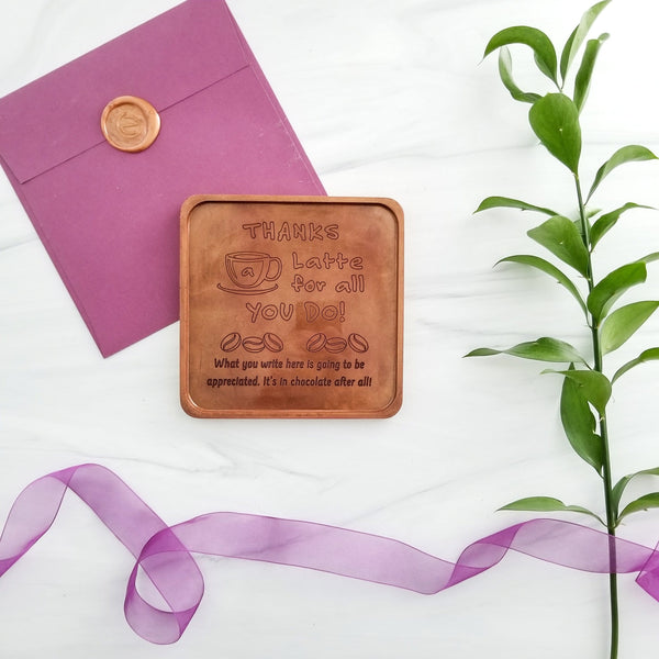 Noteworthy Chocolates Greetings Thanks A Latte Personalized Chocolate Note Personalized