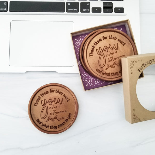 Noteworthy Chocolates Greetings You Make A Difference Personalized Chocolate Medallions - Box of 3