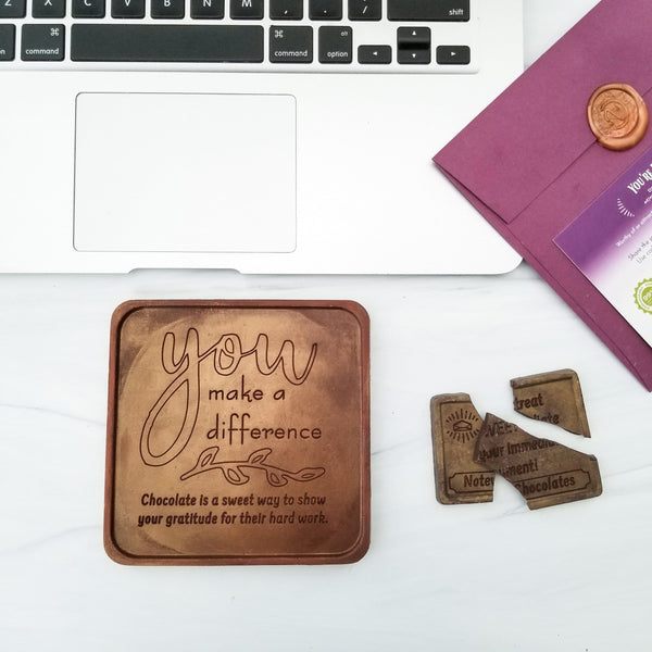 Noteworthy Chocolates Greetings You Make A Difference Personalized Chocolate Note Personalized custom