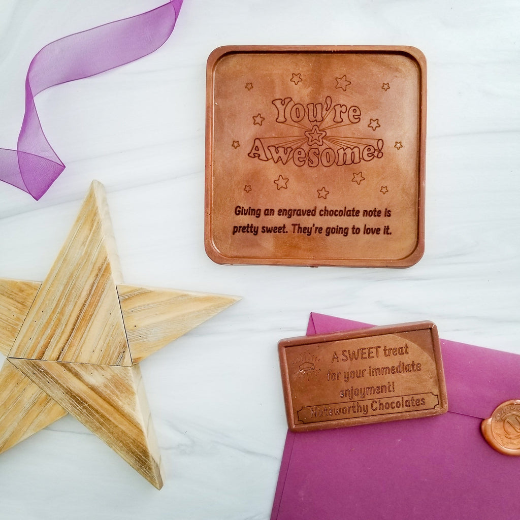 Noteworthy Chocolates Greetings You're Awesome Stars Personalized Chocolate Note Personalized