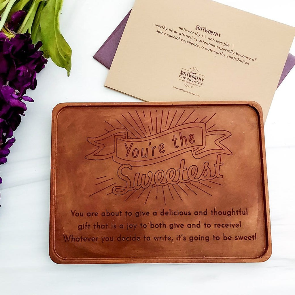 You're The Sweetest Personalized Chocolate Certificate Personalized custom custom engraved chocolate