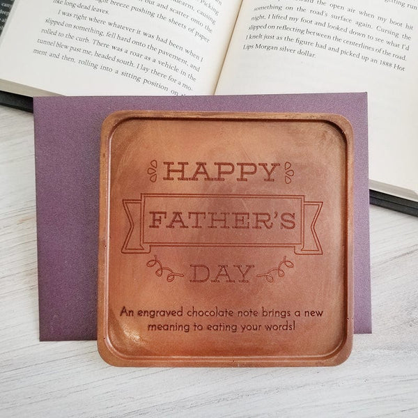 Happy Father's Day Banner Personalized Chocolate Note Personalized custom custom engraved chocolate