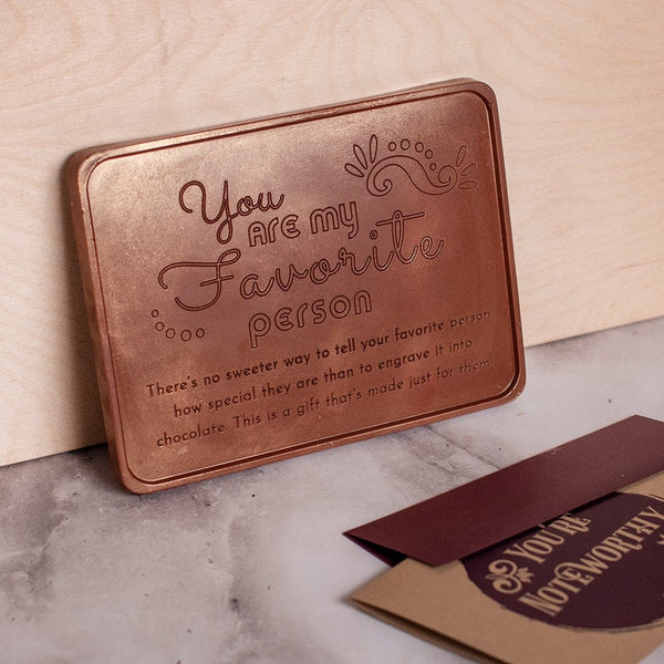 Favorite Person Personalized Chocolate Certificate Personalized custom custom engraved chocolate