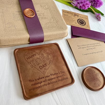 Happy Mother's Day Heart Chocolate Card Personalized custom custom engraved chocolate