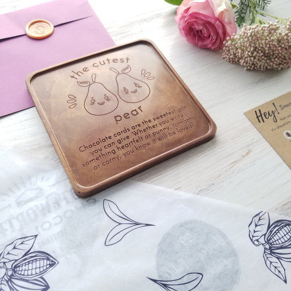 Noteworthy Chocolates Greetings Cutest Pear Personalized Chocolate Card Personalized