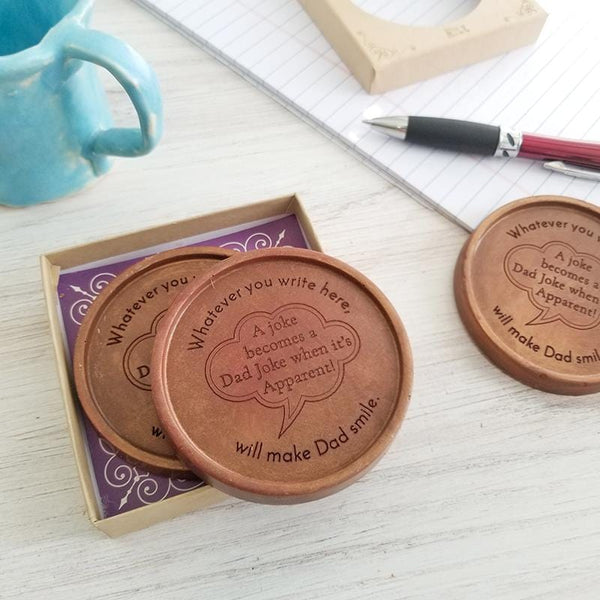 Noteworthy Chocolates Greetings Dad Joke Personalized Chocolate Medallions - Box of 3 Personalized custom