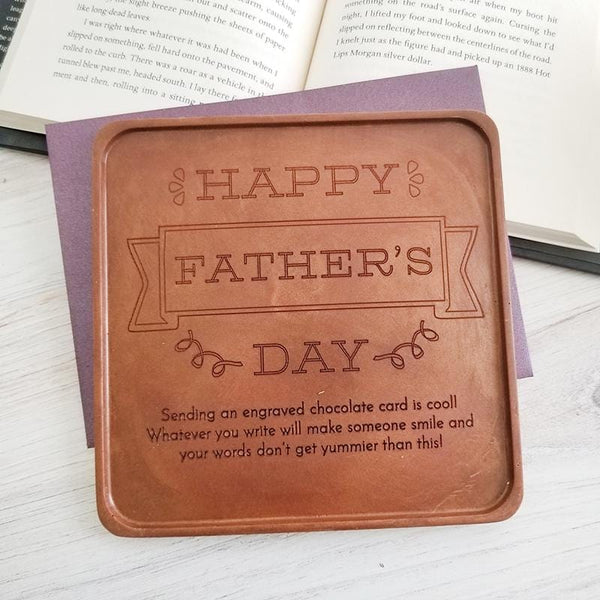 Noteworthy Chocolates Greetings Happy Father's Day Banner Personalized Chocolate Card Personalized custom