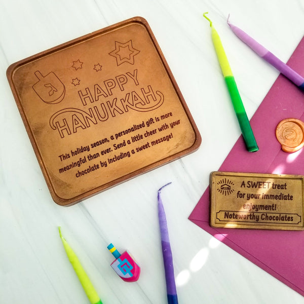 Noteworthy Chocolates Greetings Happy Hanukkah Stars Personalized Chocolate Card Personalized custom