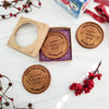 Noteworthy Chocolates Greetings Happy New Year Personalized Chocolate Medallions - Box of 3 Personalized