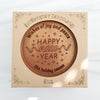 Noteworthy Chocolates Greetings Happy New Year Personalized Chocolate Medallions - Box of 3 Personalized