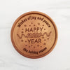 Noteworthy Chocolates Greetings Happy New Year Personalized Chocolate Medallions - Box of 3 Personalized