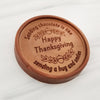 Noteworthy Chocolates Greetings Happy Thanksgiving Personalized Chocolate Medallions - Box of 3 Personalized