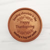 Noteworthy Chocolates Greetings Happy Thanksgiving Personalized Chocolate Medallions - Box of 3 Personalized