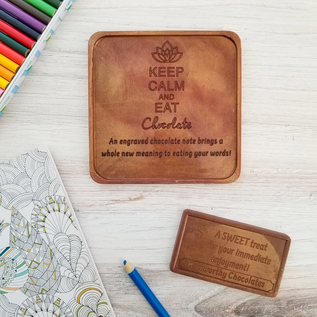 Noteworthy Chocolates Greetings Keep Calm Personalized Chocolate Note Keep Calm Custom Chocolate Note Personalized