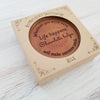 Noteworthy Chocolates Greetings Life Happens Personalized Chocolate Medallions - Box of 3 Personalized