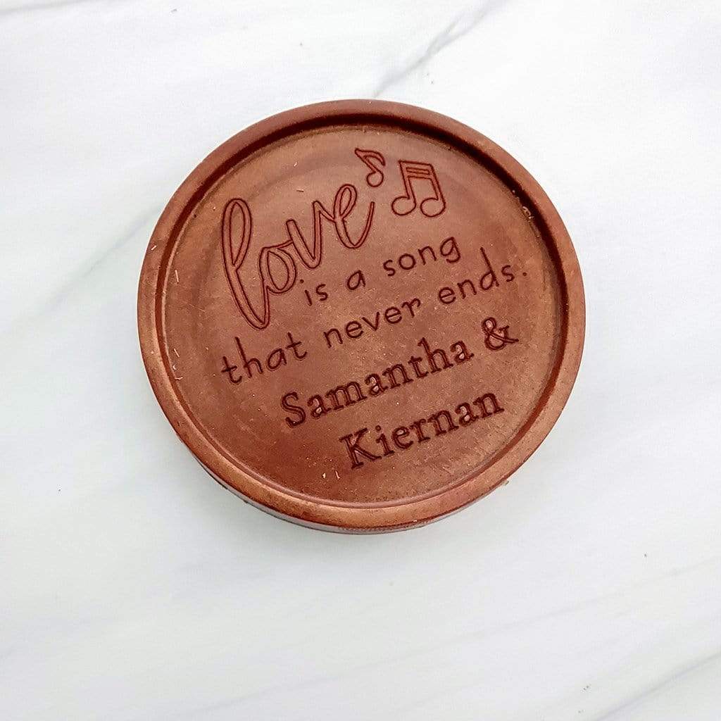 Noteworthy Chocolates Favors Love Is A Song Medallion Favors (12 pcs.) Personalized custom