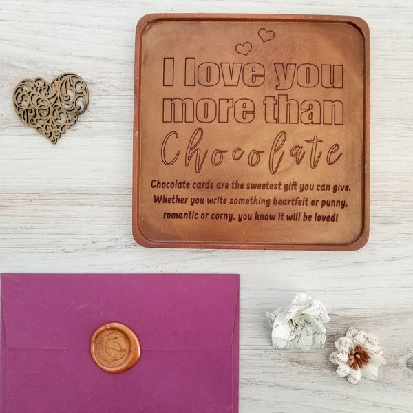Noteworthy Chocolates Greetings Love You More Than Chocolate Personalized Chocolate Card Personalized