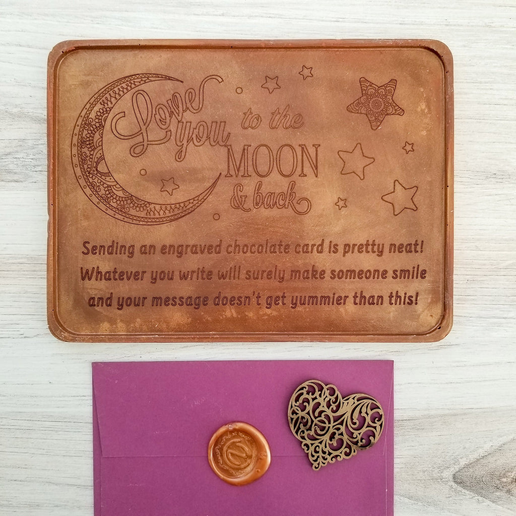 Noteworthy Chocolates Greetings Love You To The Moon Personalized Chocolate Certificate Personalized