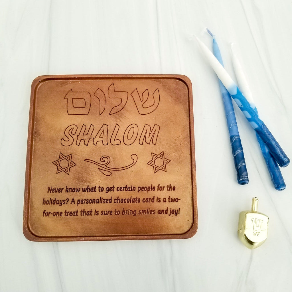Noteworthy Chocolates Greetings Shalom Personalized Chocolate Card Personalized custom