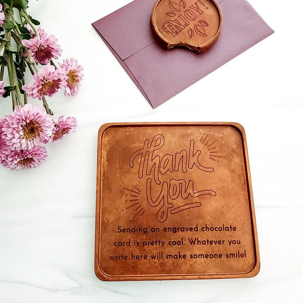 Noteworthy Chocolates Greetings Thank You Personalized Chocolate Card Personalized custom