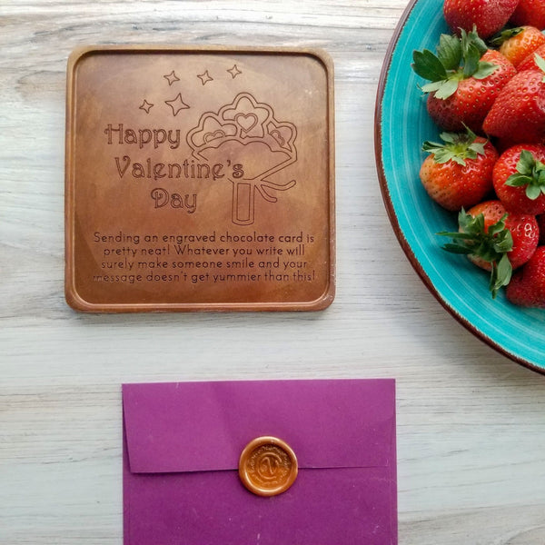 Noteworthy Chocolates Greetings Happy Valentine's Day Bouquet Personalized Chocolate Card Personalized